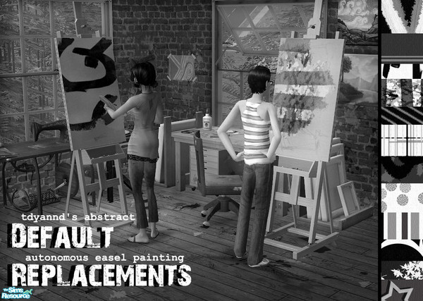 Sims 2 — Default Replacements - Easel Paintings by tdyannd — Let\'s face it, Maxis wasn\'t very creative with those