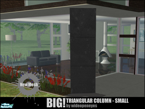 Sims 2 — BIG!Triangular Column Small - Concrete Mesh by wideopeneyes — A new version of my BIG!Column cut in half