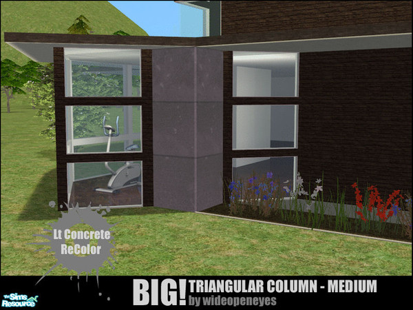 Sims 2 — BIG!Triangular Column Medium - Lt Concrete by wideopeneyes — A new version of my BIG!Column cut in half