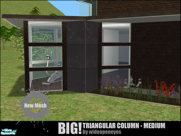 Sims 2 — BIG!Triangular Column Medium - Concrete Mesh by wideopeneyes — A new version of my BIG!Column cut in half