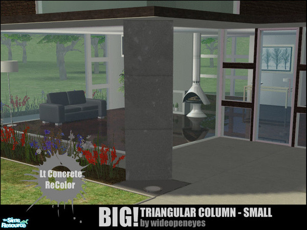 Sims 2 — BIG!Triangular Column Small - Lt Concrete by wideopeneyes — A new version of my BIG!Column cut in half