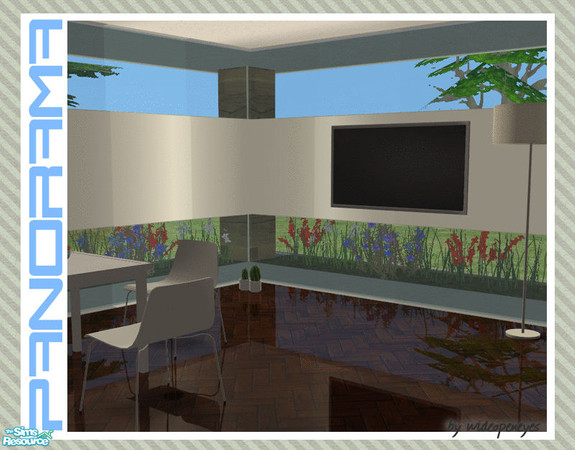 Sims 2 — Panorama  - Top/Bottom Rows Center by wideopeneyes — This set of windows creates two rows of individual windows,