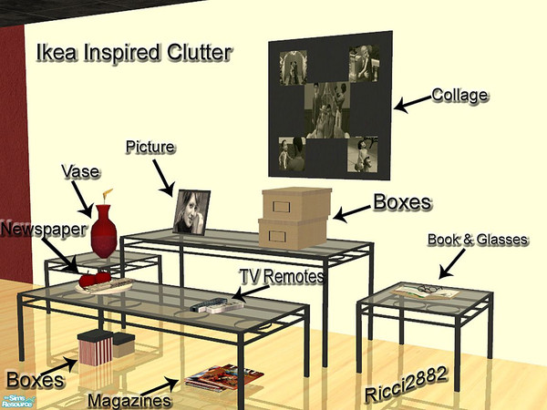 Sims 2 — Ikea Inspired Useless Clutter by TheNumbersWoman — Requested by Midnight222, a little clutter for the