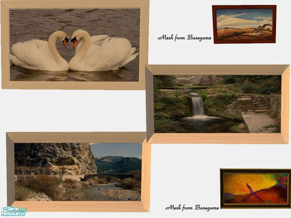 Sims 2 — Realistic Picture Set by Wigglefan — I transferred these beautiful ictures my neighbour took into wall hangings