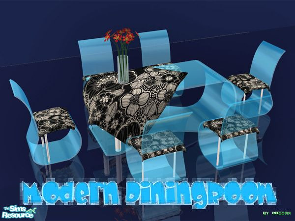 Sims 2 — Modern Glass DiningRoom by Razzah — A Modern Diningroom made of Glass :)