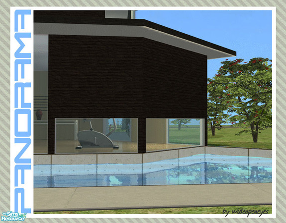 Sims 2 — Panorama - Bottom Row Center Diagonal by wideopeneyes — This set will create a row of windows along the bottom