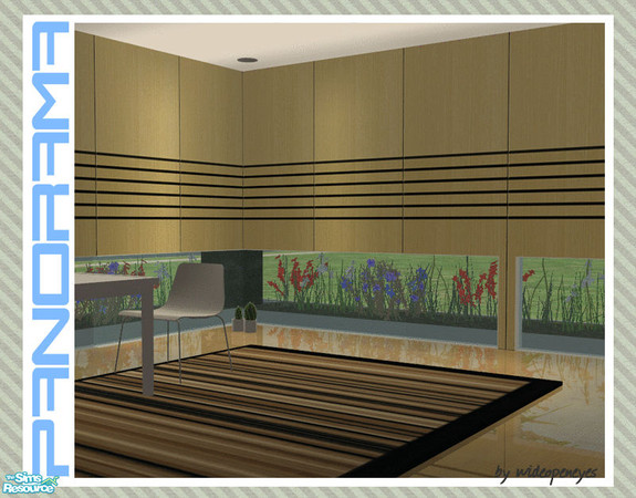 Sims 2 — Panorama - Bottom Row Side by wideopeneyes — This set will create a row of windows along the bottom of walls, to