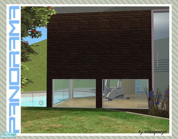 Sims 2 — Panorama - Bottom Row Diagonal by wideopeneyes — This set will create a row of windows along the bottom of
