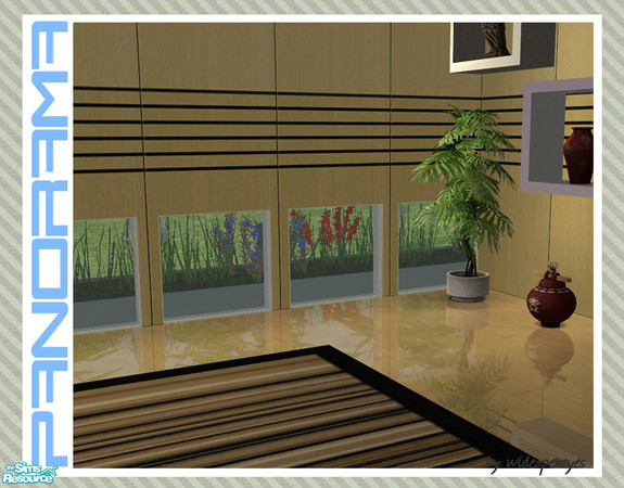 Sims 2 — Panorama - Bottom Row  by wideopeneyes — This set will create a row of windows along the bottom of walls, to