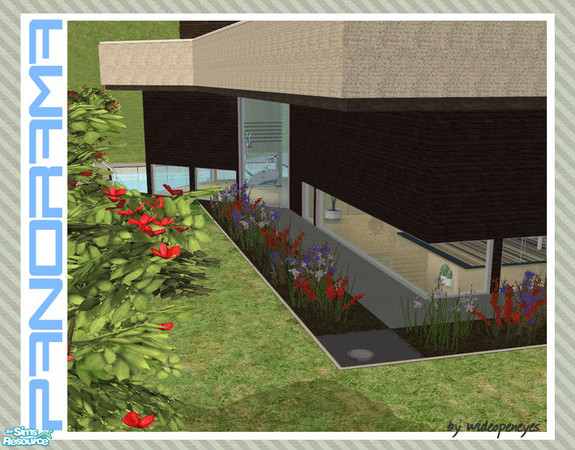 Sims 2 — Panorama Windows - Bottom Row Set by wideopeneyes — This set will create a row of windows along the bottom of