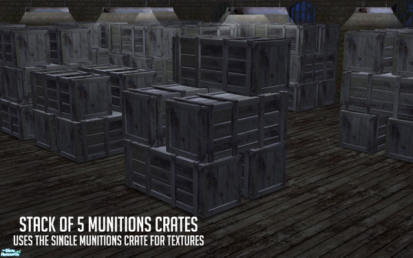 Sims 2 — 5 Munitions Crates by BeOSBoxBoy — requires the Single Munitions Crate for textures!