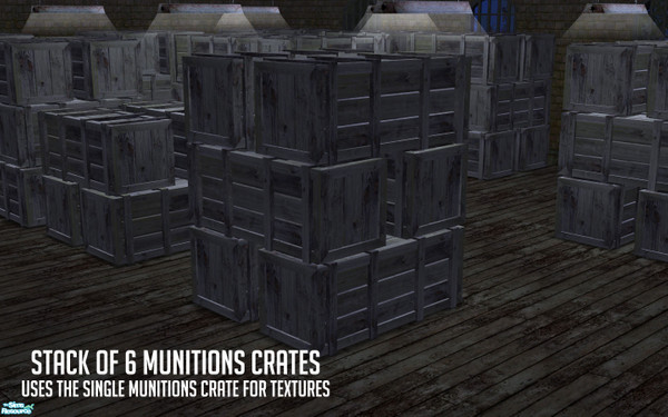 Sims 2 — 6 Munitions Crates by BeOSBoxBoy — requires the Single Munitions Crate for textures!