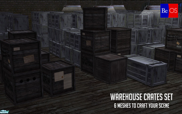 Sims 2 — Warehouse Crates Set by BeOSBoxBoy — An assortment of crates to fill up that abandonned warehouse or clutter the
