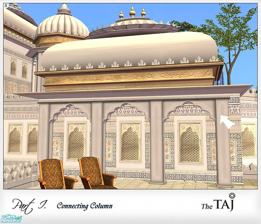 Sims 2 — Taj - Connecting column by senemm — A detailed and glistening indian architecture set inspired by Udaipur\'s