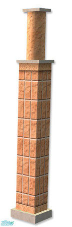 Sims 2 — Studio K Vertical Brick Column - Cantaloupe by StudioKhagerks — Coordinates with Studio K Vertical Brick wall