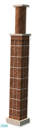 Sims 2 — Studio K Vertical Brick Column - Chocolate by StudioKhagerks — Coordinates with Studio K Vertical Brick wall