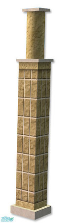 Sims 2 — Studio K Vertical Brick Column - Dark Sand by StudioKhagerks — Coordinates with Studio K Vertical Brick wall
