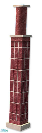 Sims 2 — Studio K Vertical Brick Column - Burgundy by StudioKhagerks — Coordinates with Studio K Vertical Brick wall