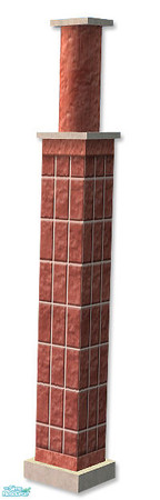 Sims 2 — Studio K Vertical Brick Column - Burnt Coral by StudioKhagerks — Coordinates with Studio K Vertical Brick wall