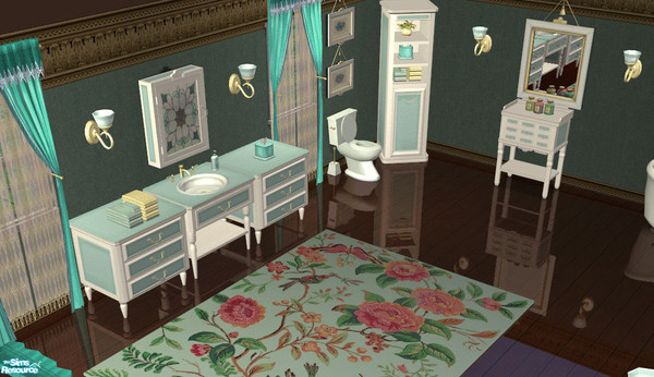 Sims 2 — Spring Time Bathroom by lisa9999 — A luxury bath done in a spring light teal color.