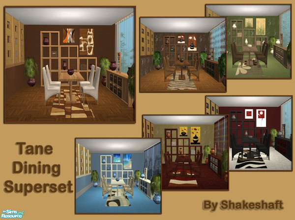 Sims 2 — Tane Dining - Superset by Shakeshaft — A collection of all the Tane Dining sets all in one convenient