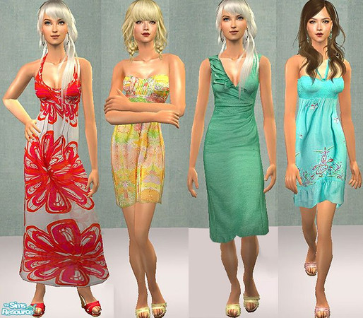Sims 2 — openhouse Summer Spring Wear by openhousejack — four outfits for summer and spring wear plus a new mesh. This