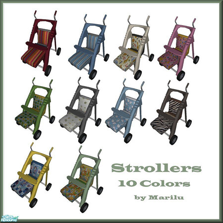 Sims 2 — Stroller by marilu — 10 Strollers in diffrents Colors
