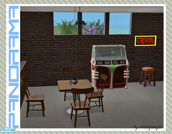 Sims 2 — Panorama - Top Row Single by wideopeneyes — This set will create a row of windows along the top of walls, to