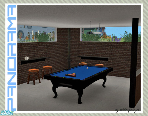 Sims 2 — Panorama - Top Row Side by wideopeneyes — This set will create a row of windows along the top of walls, to give