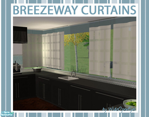Sims 2 — Breezeway Curtains - Counter Height by wideopeneyes — These curtains hang from a track in the ceiling (AL