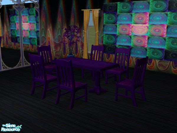 Sims 2 — Funky Dining Room by oracledelphi4 — I present to you the Funky Dining Room! Wall And Floor are included.
