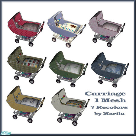 Sims 2 — Carriage - Set by marilu — 1 Mesh 7 Recolors