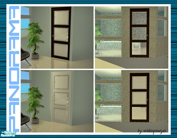 Sims 2 — Panorama Doors - Single Brown Frosted RC by wideopeneyes — These doors were made to match my Panorama windows.