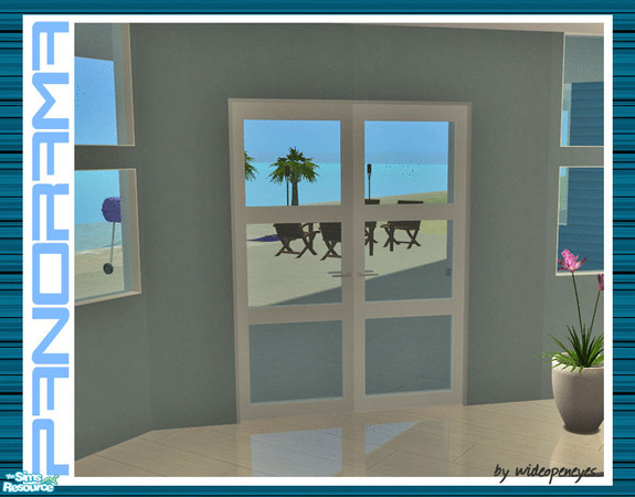 Sims 2 — Panorama Doors - Double Diagonal Mesh by wideopeneyes — These doors were made to match my Panorama windows. This