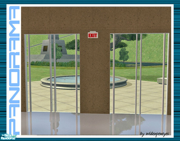 Sims 2 — Panorama Doors - Double Glass Diagonal Mesh by wideopeneyes — These doors were made to match my Panorama