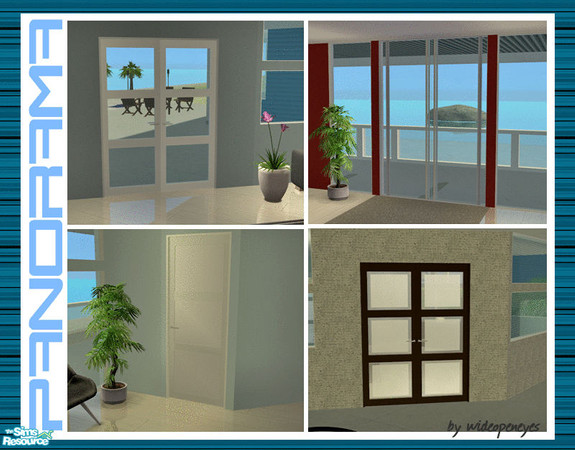 Sims 2 — Panorama Doors Set by wideopeneyes — These doors were made to match my Panorama windows. The includes Double
