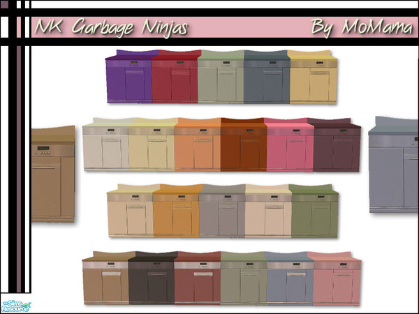 Sims 2 — NK Garbage Ninjas by MoMama — A set of garbage disposals to go with the other Kitchen and Bath appliances. In an