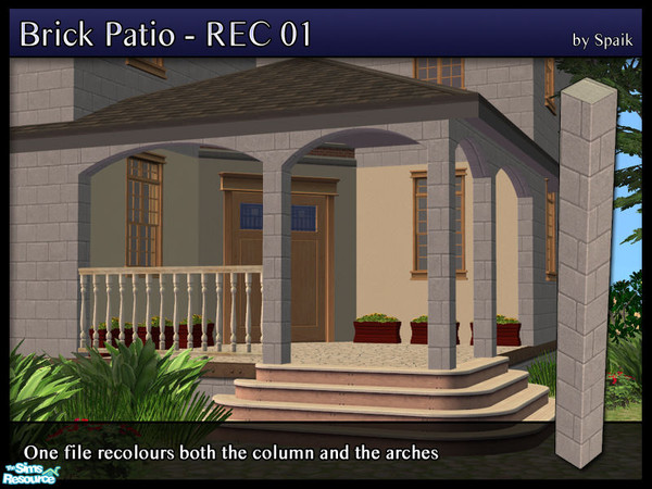 Sims 2 — Brick Column - REC01 by Spaik — Recolour of my Brick Column, matching Maxis brick and stone walls.