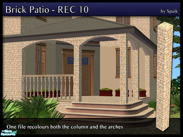 Sims 2 — Brick Column - REC10 by Spaik — Recolour of my Brick Column, matching Maxis brick and stone walls.