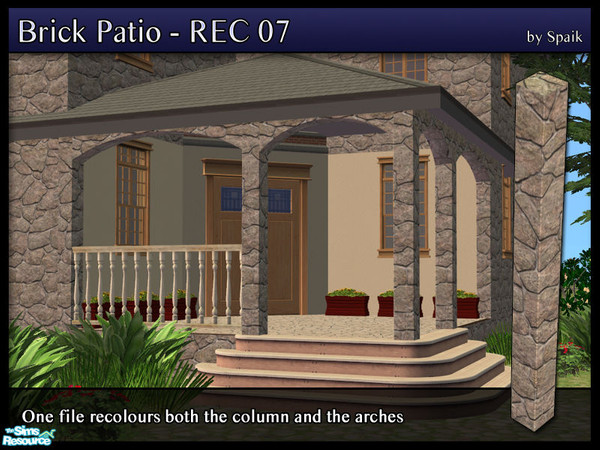 Sims 2 — Brick Column - REC07 by Spaik — Recolour of my Brick Column, matching Maxis brick and stone walls.