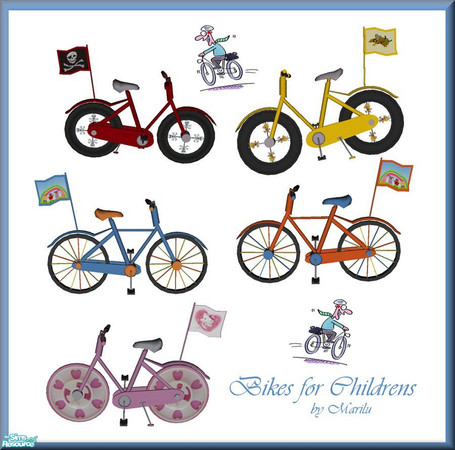 Sims 2 — Bikes for Childrens by marilu — 5 Bikes in diffrent Colors