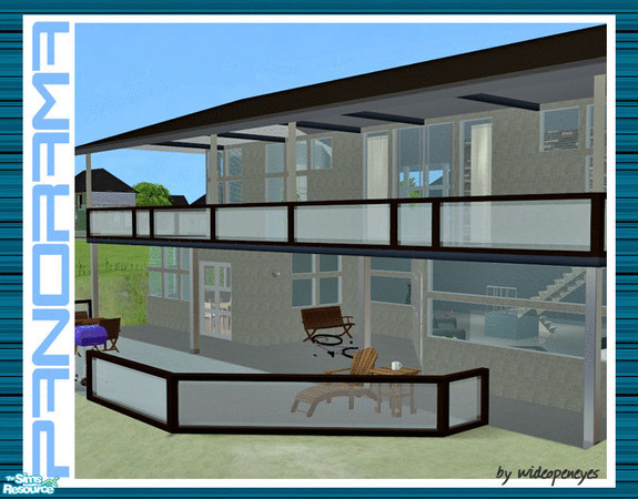 Sims 2 — Panorama Fence - Brown Frosted Glass by wideopeneyes — A modern, clean looking fence or balcony rail that