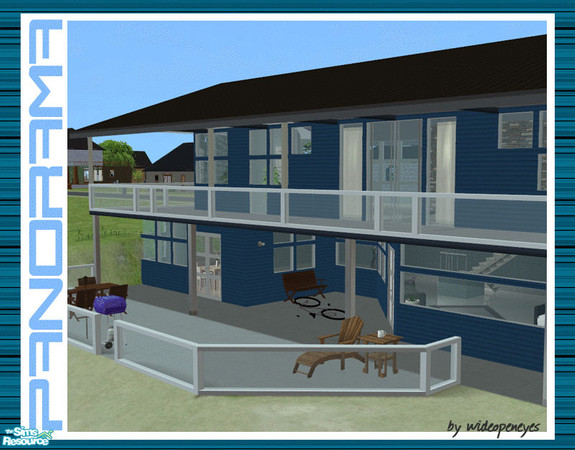 Sims 2 — Panorama Fence - White Clear Glass by wideopeneyes — A modern, clean looking fence or balcony rail that matches