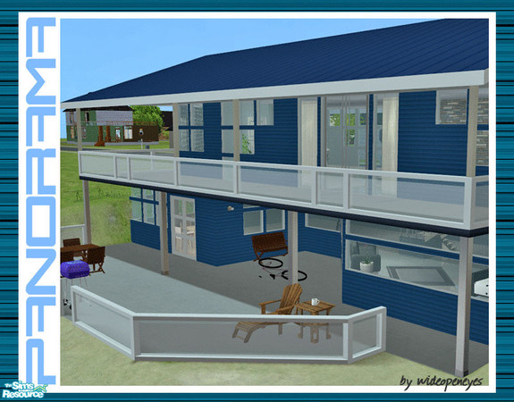Sims 2 — Panorama Fence - White Frosted Glass by wideopeneyes — A modern, clean looking fence or balcony rail that