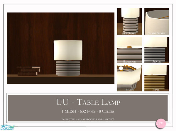 Sims 2 — UU Table Lamp by DOT — UU Table Lamp. 1 Mesh Plus Recolors. Sims 2 by DOT of The Sims Resource. TSR