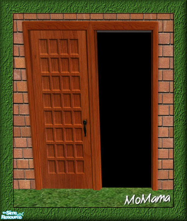 Sims 2 — NK Cherry Build Set - Oaktowne Classic Door by MoMama — A door of many panels, this door gives a feeling of