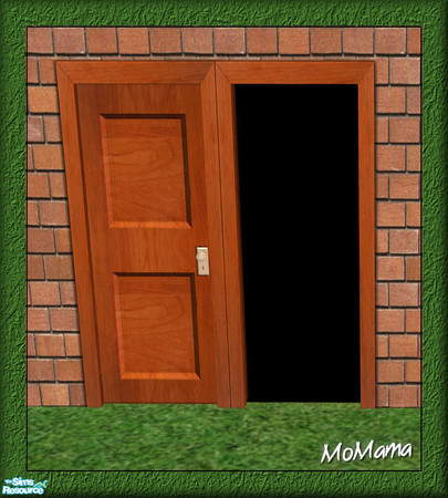 Sims 2 — NK Cherry Build Set - Walnut Door by MoMama — A walnut door in Cherry? Well it can happen here!