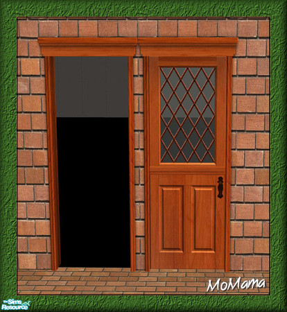 Sims 2 — NK Cherry Build Set - Open Me Door by MoMama — Great for a tudor-style home, this door of Cherry wood has a