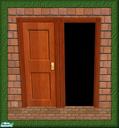 Sims 2 — NK Cherry Build Set - Oaktowne Simple Interior Door by MoMama — My favorite interior door in a nice Cherry wood.
