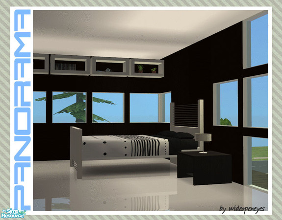 Sims 2 — Panorama Middle - Single by wideopeneyes — This set of windows will create a row of windows along the middle of